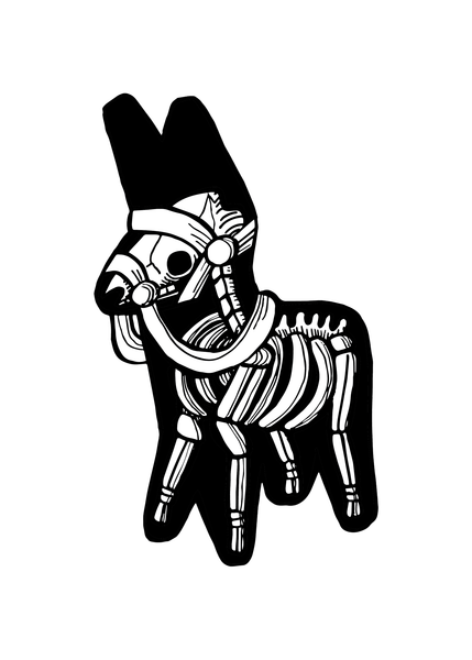 El Burro Esqueleto Print
