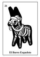Framed Burro Esqueleto (18X24)